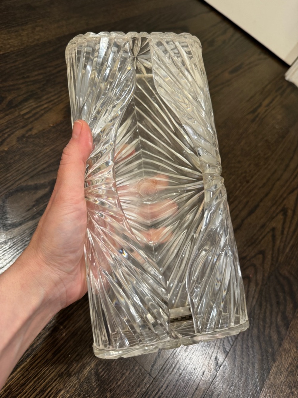 Vintage Acrylic Lucite Starburst Tissue Box Cover Clear Vanity Glam 1950s